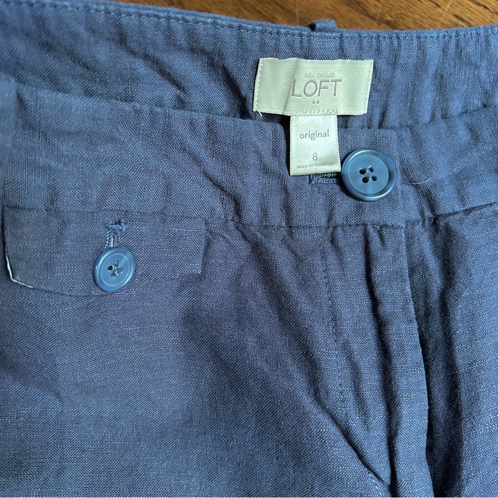 Loft Linen Ankle Crop Pants - Picture 5 of 7